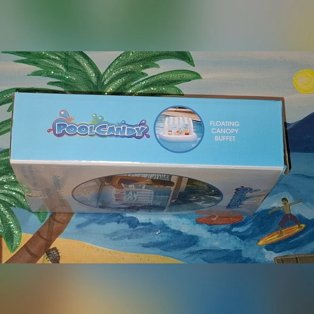 Pool Candy Floating Bar Canopy Buffet Cooler Beverage Chiller BNIB